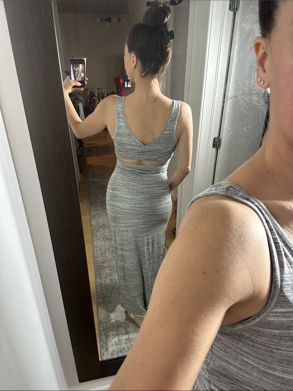 Garage Maxi Dress | Crisscross Back High Slit Summer Dress - Picture 3 of 5